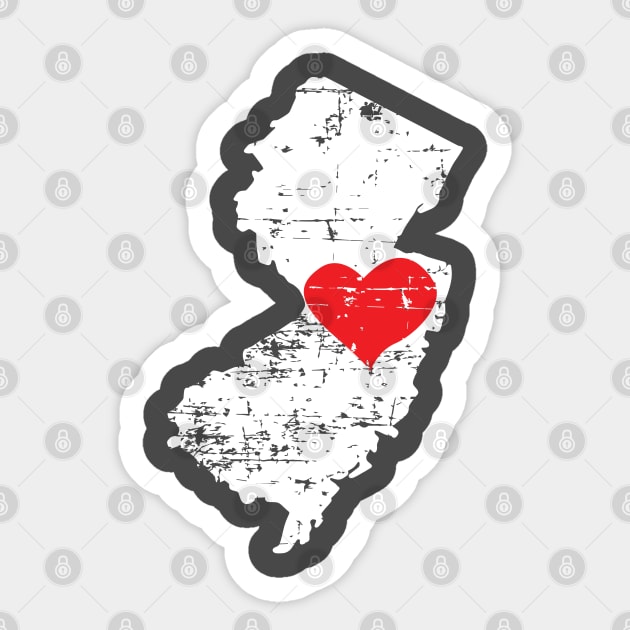 <3 New Jersey State Map Gift T Shirt for Men Women and Kids Sticker by HopeandHobby